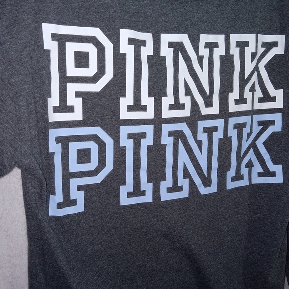 Victoria's Secret PINK Heather Gray Oversized  V-Neck Tee - Picture 6 of 10